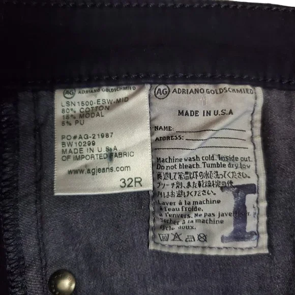 AG The Absolute Legging Coated 32R (Meas 32x29.5 9" Mid Rise) Metallic Jeans A19 - Picture 8 of 11